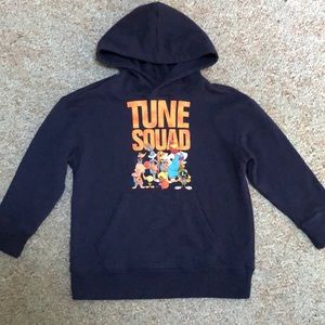 Tune Squad Space Jam Kids Pullover Hoodie Navy Blue size S